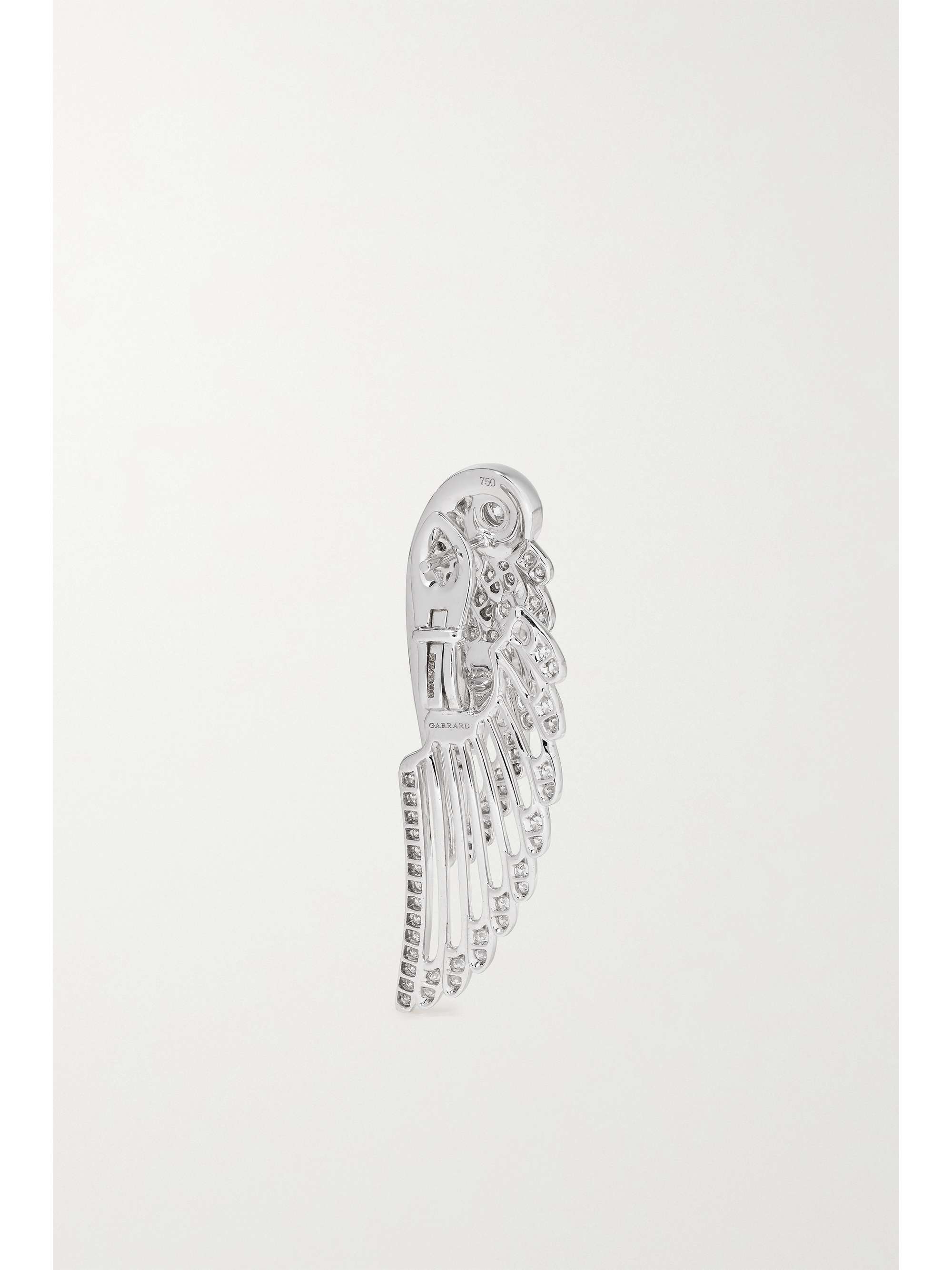 GARRARD Wings Embrace Peacock 18-karat white gold multi-stone earrings