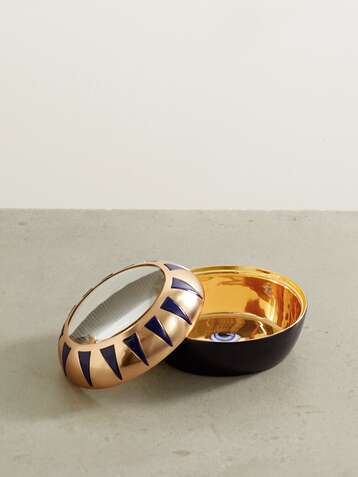 L'OBJET + Lito gold-plated porcelain, resin and glass trinket box
