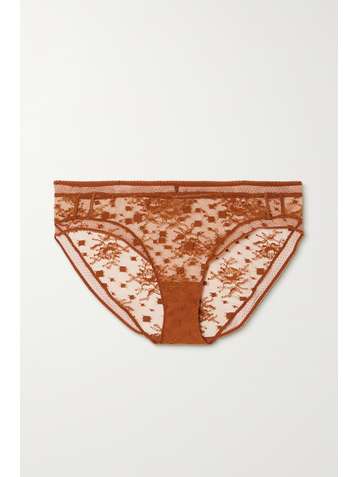 ERES Culotte en tulle à broderies et à finitions en picot Fragile