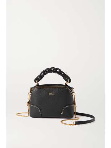 CHLOÉ Daria mini textured and smooth leather tote
