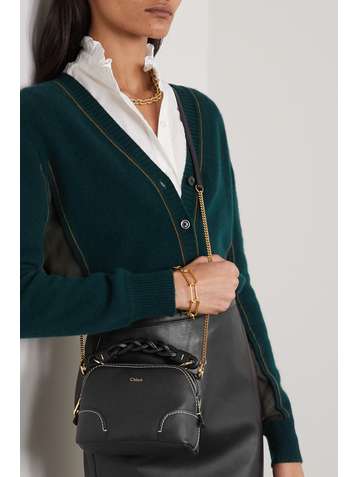 CHLOÉ Daria mini textured and smooth leather tote