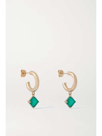 LOREN STEWART Melrose gold agate hoop earrings