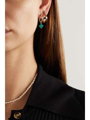 LOREN STEWART Melrose gold agate hoop earrings