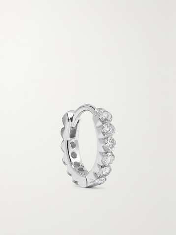 MARIA TASH Eternity 6.5mm 18-karat white gold diamond hoop earring