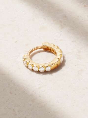 MARIA TASH Eternity 6.5mm 18-karat gold diamond hoop earring