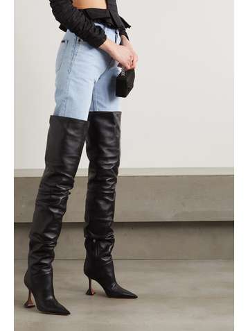 AMINA MUADDI Olivia leather thigh boots