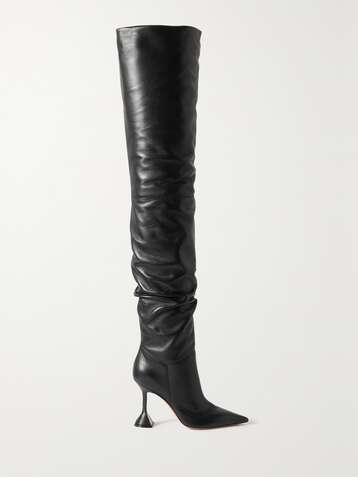 AMINA MUADDI Olivia leather thigh boots