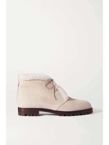 MANOLO BLAHNIK Mircus shearling-lined suede ankle boots