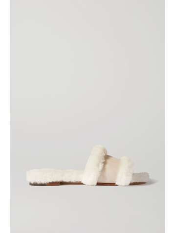 MANOLO BLAHNIK Anacletus suede and shearling slides