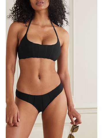 LISA MARIE FERNANDEZ + NET SUSTAIN Corset Neckholder-Bikini aus Stretch-Crêpe