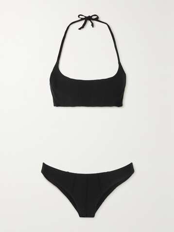 LISA MARIE FERNANDEZ + NET SUSTAIN Corset Neckholder-Bikini aus Stretch-Crêpe