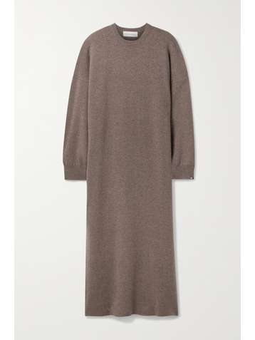 EXTREME CASHMERE Mélange cashmere-blend maxi dress