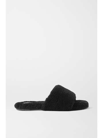 PORTE & PAIRE Shearling slides