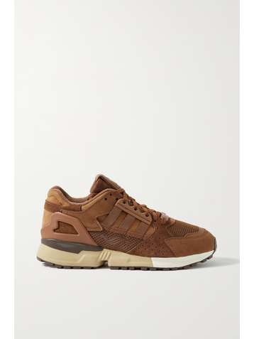 ADIDAS ORIGINALS ZX 10,000 C Schokohase mesh and suede sneakers