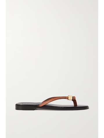 LOEWE + Paula's Ibiza Dice Zehensandalen aus Leder mit Verzierung