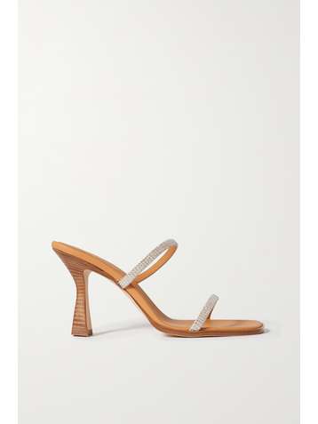 LOEWE + Paula's Ibiza Mules aus Veloursleder mit Kristallen