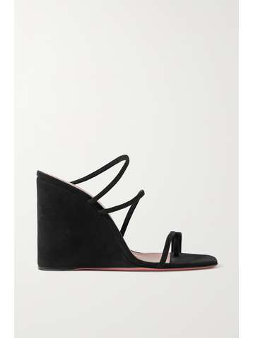 AMINA MUADDI Naima Wedges aus Veloursleder