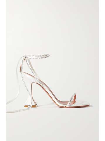 AMINA MUADDI Vita crystal-embellished satin sandals