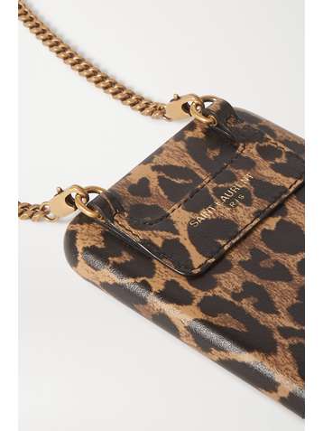 SAINT LAURENT Leopard-print leather iPhone 11 Pro case