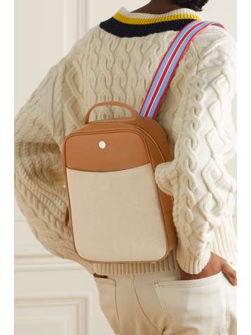 PARAVEL Cabana Rucksack aus Canvas und Leder mit gestreiften Ripsbandbesätzen