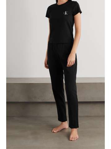 CALVIN KLEIN T-shirt en jersey de coton stretch imprimé CK One