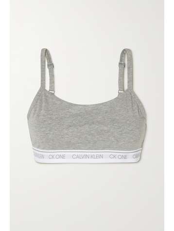 CALVIN KLEIN Brassière en coton et modal mélangés stretch chinés CK One