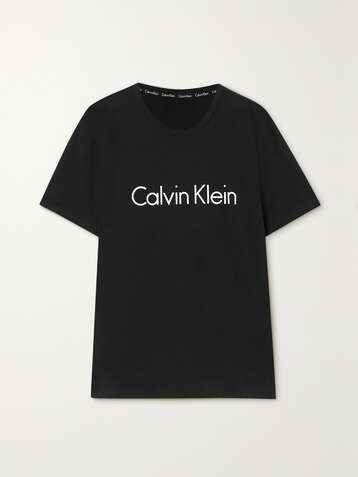 CALVIN KLEIN Printed cotton-jersey T-shirt