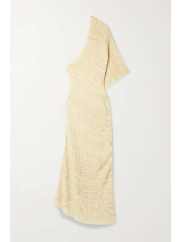THE ROW Cilvana one-sleeve open-knit silk maxi dress