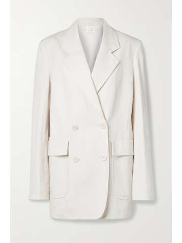 THE ROW Tihana double-breasted cotton and linen-blend gabardine blazer