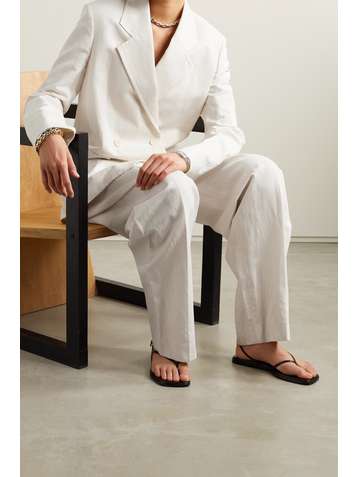 THE ROW Tihana double-breasted cotton and linen-blend gabardine blazer