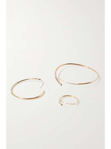 LOREN STEWART Infinity set of three 14-karat gold hoop earrings