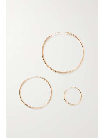 LOREN STEWART Infinity set of three 14-karat gold hoop earrings