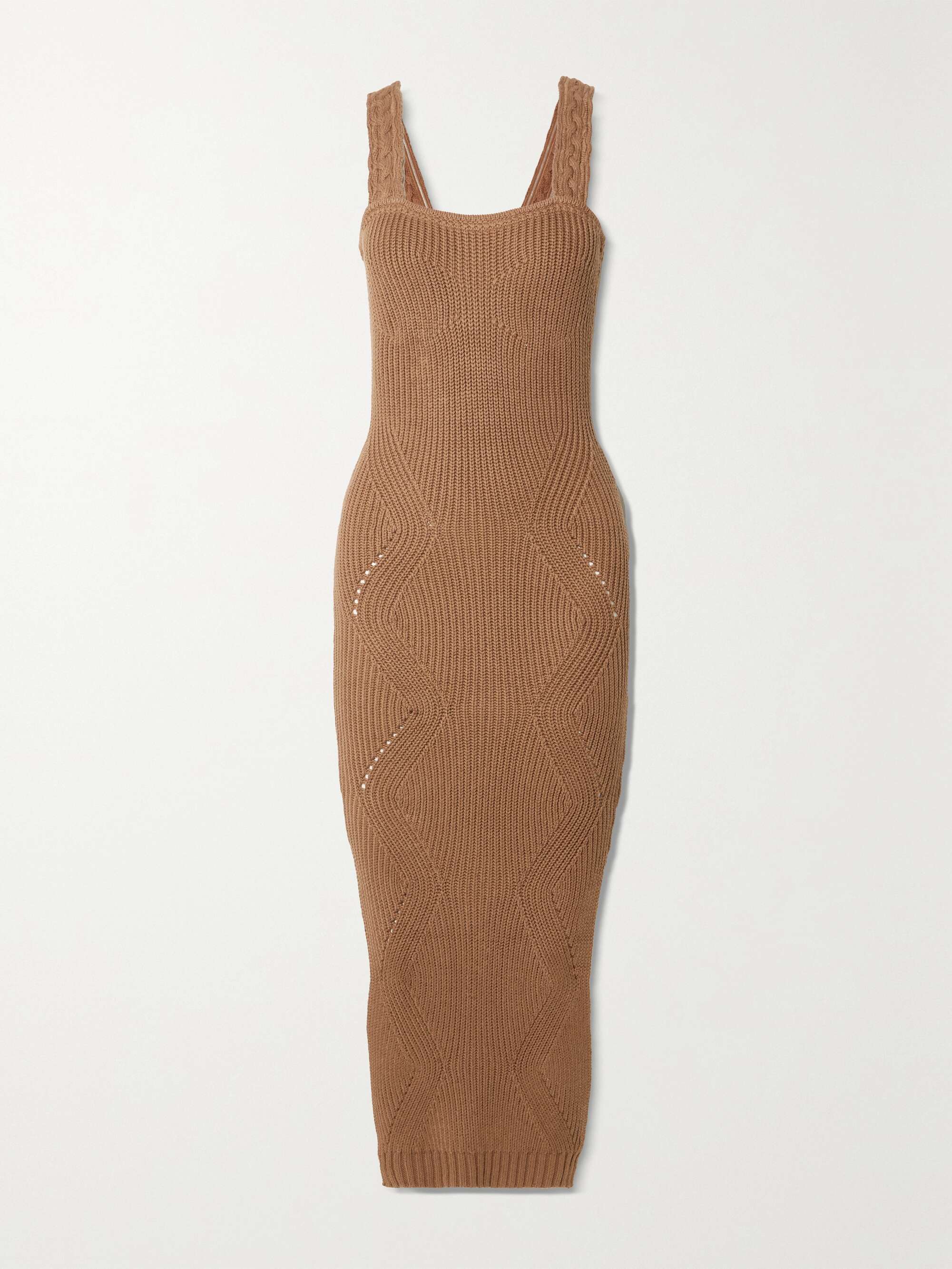 Sand Emilia ribbed-knit midi dress 