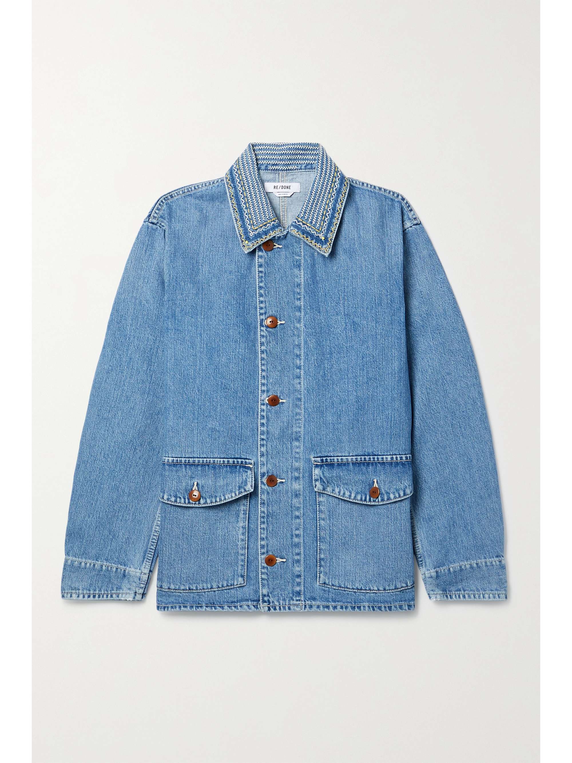 Light denim 70s embroidered denim 