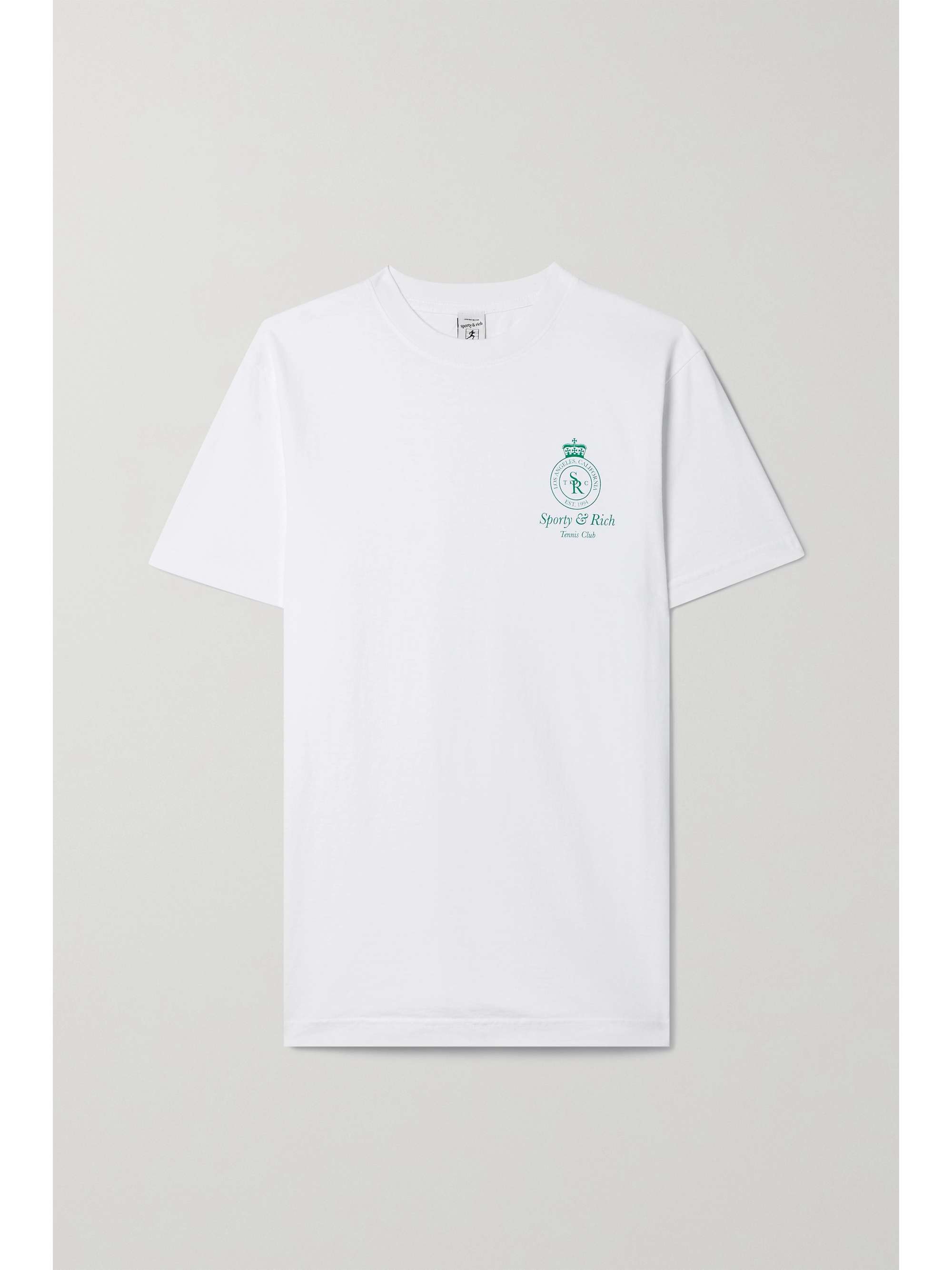 Crown printed cotton-jersey T-shirt