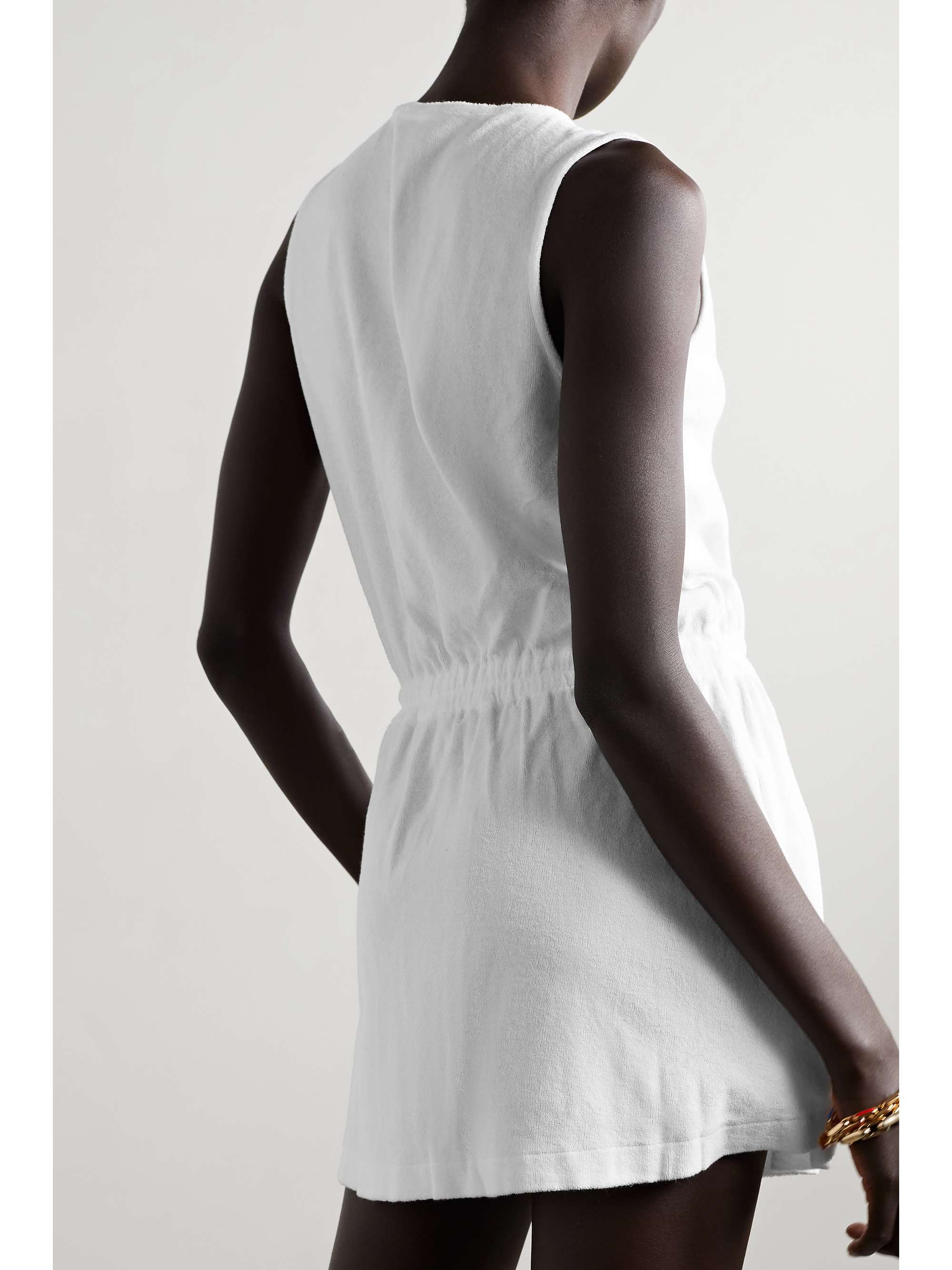 SPORTY & RICH Embroidered cotton-terry mini dress