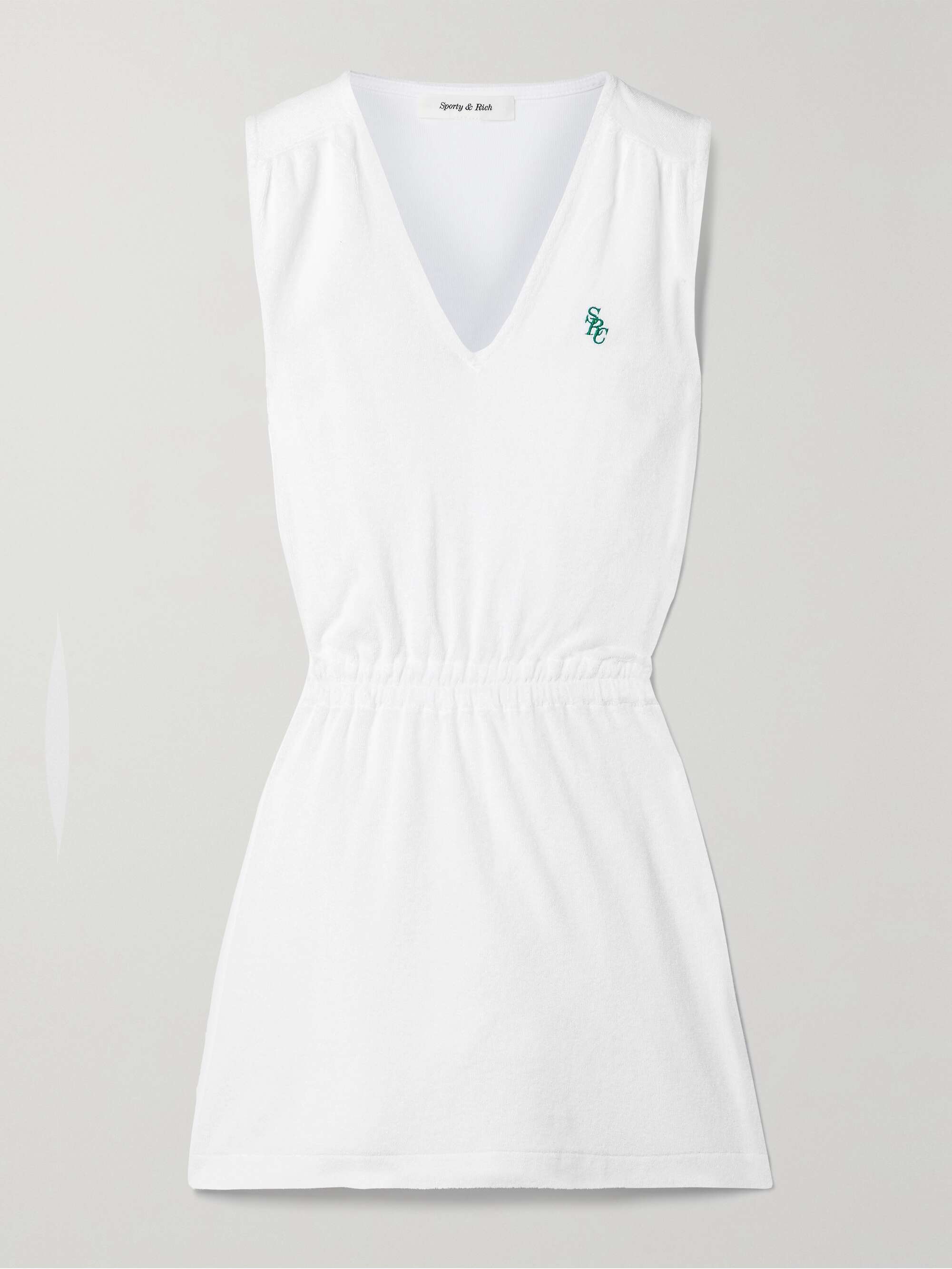 SPORTY & RICH Embroidered cotton-terry mini dress