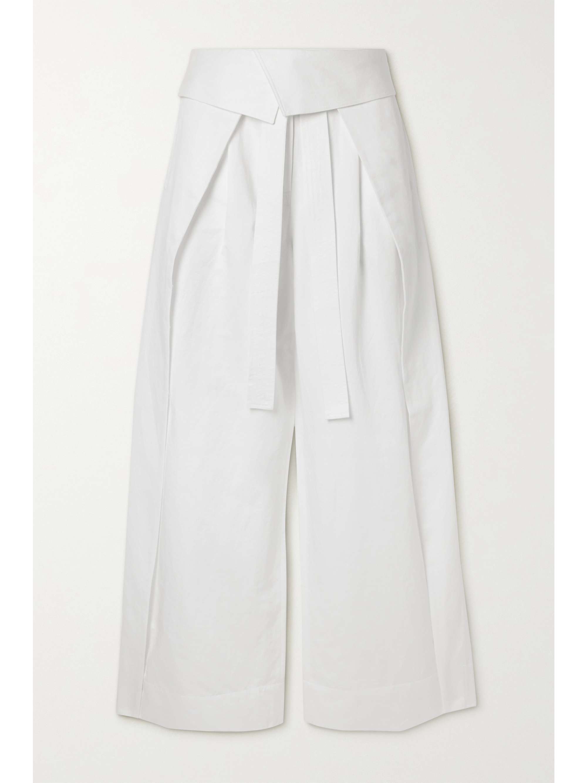linen-blend wide-leg pants 