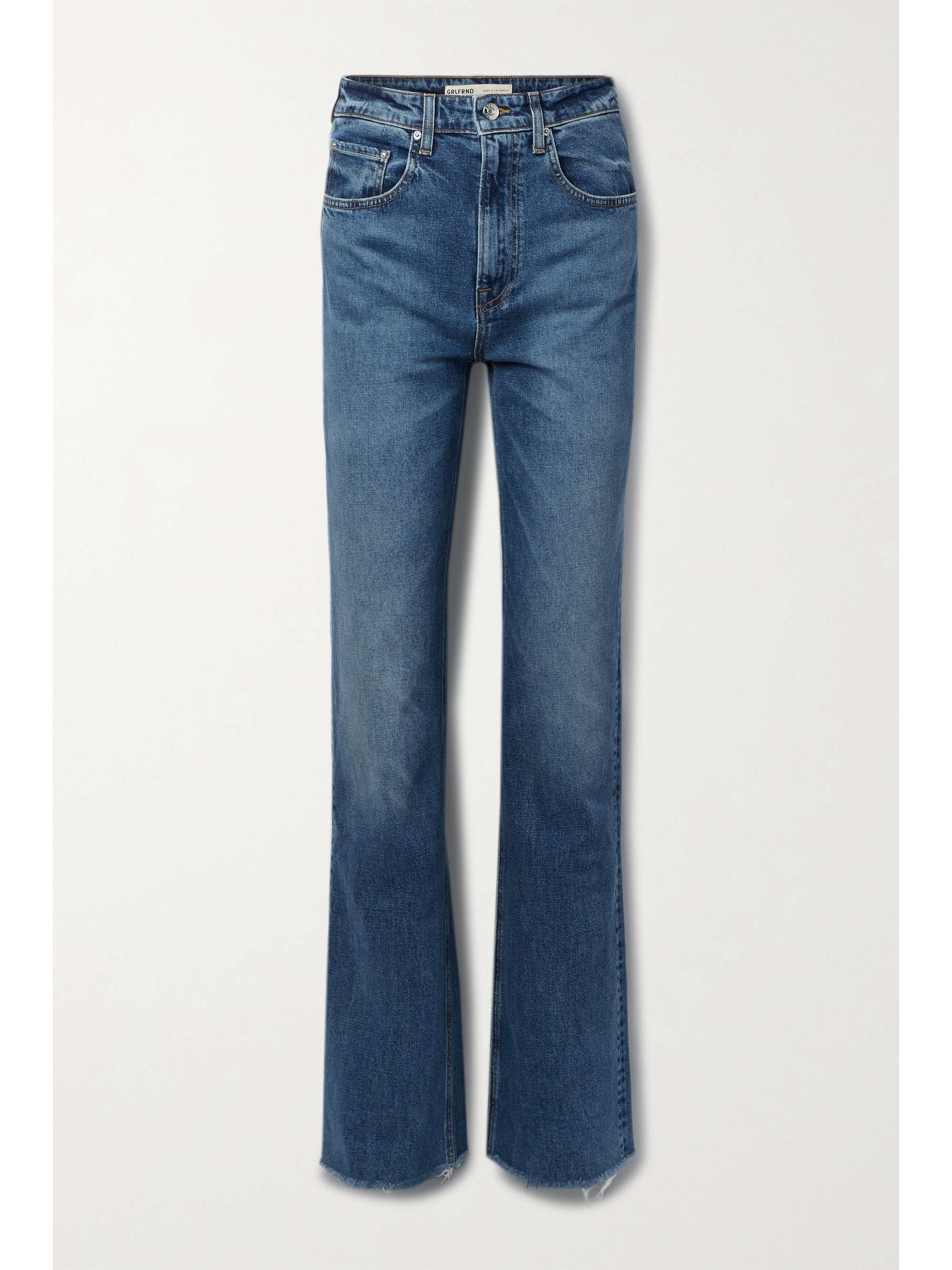 Blue Melanie frayed high-rise bootcut 