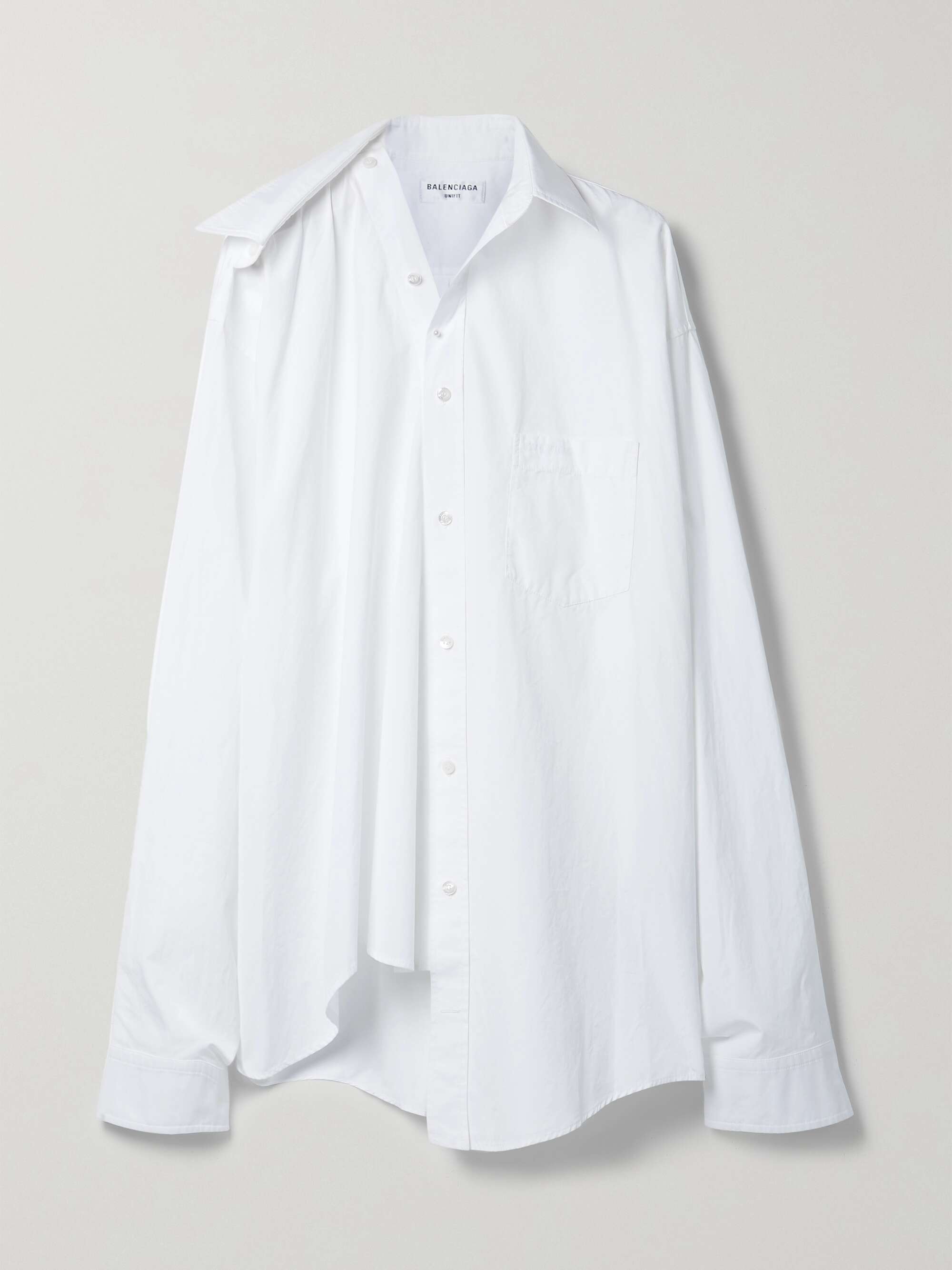 BALENCIAGA Oversized asymmetric cotton-poplin shirt | NET-A-PORTER
