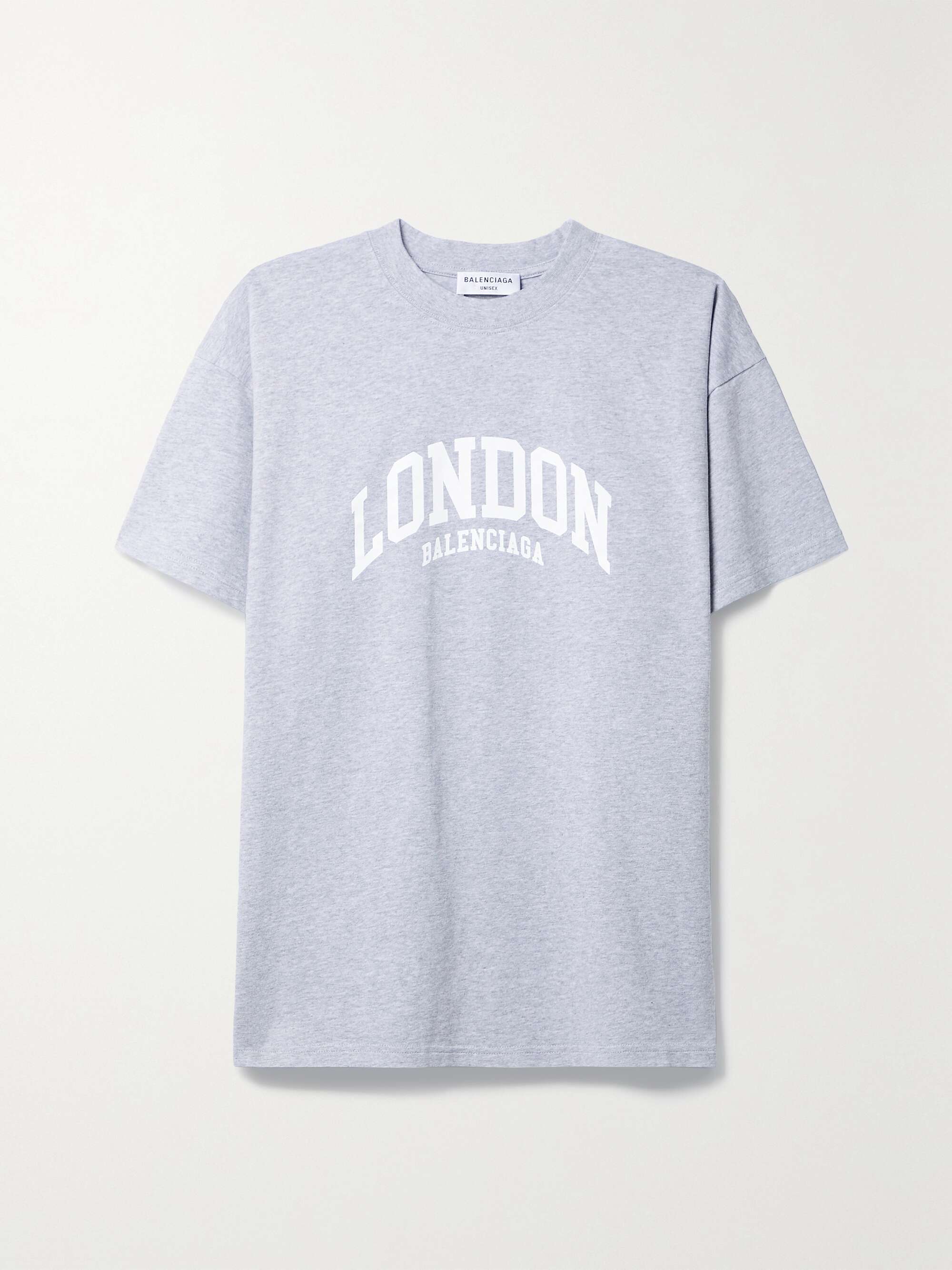 Gray Printed cotton-jersey T-shirt 