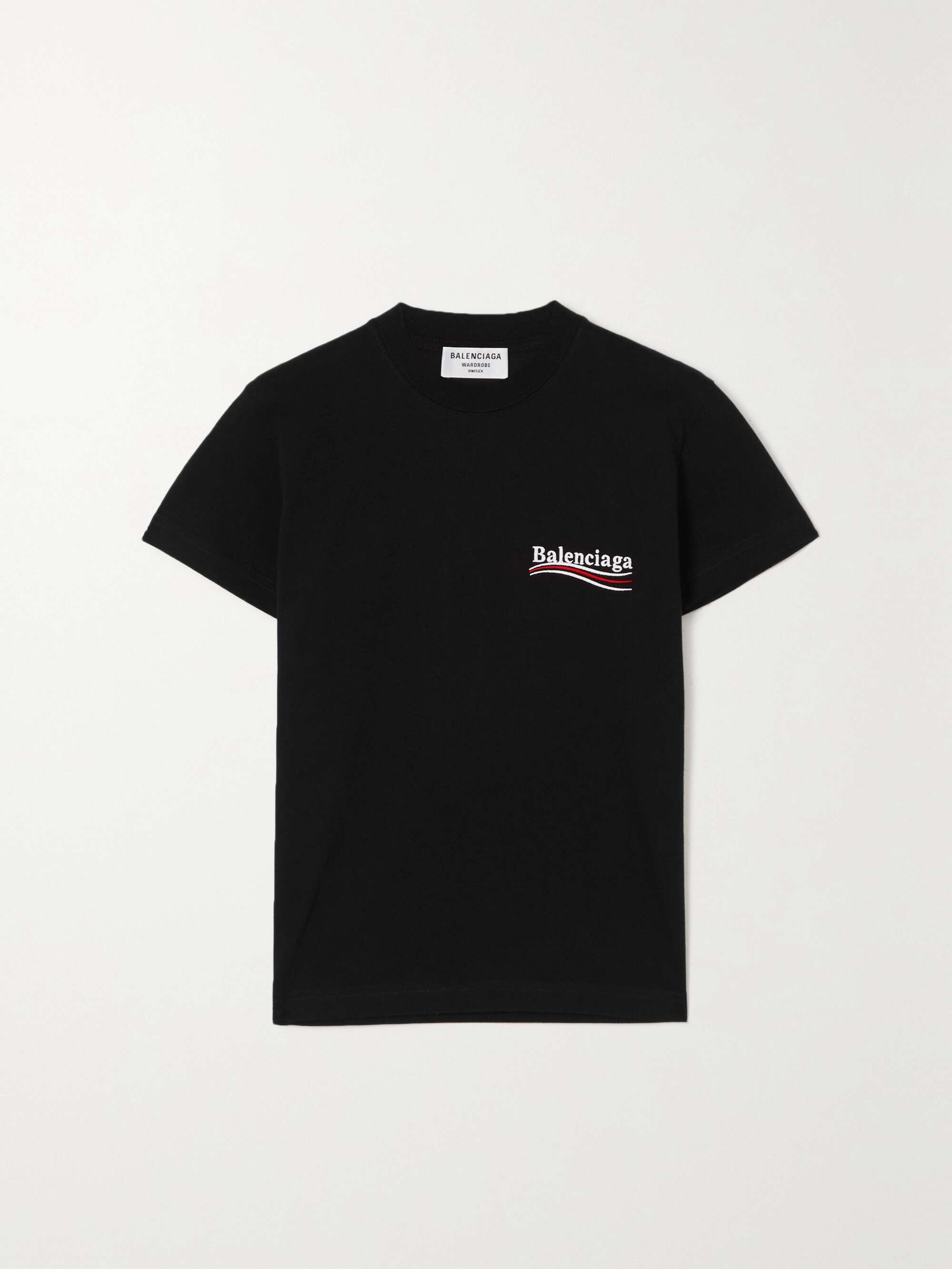 Kan systematisk Rykke BALENCIAGA Embroidered cotton-jersey T-shirt | NET-A-PORTER