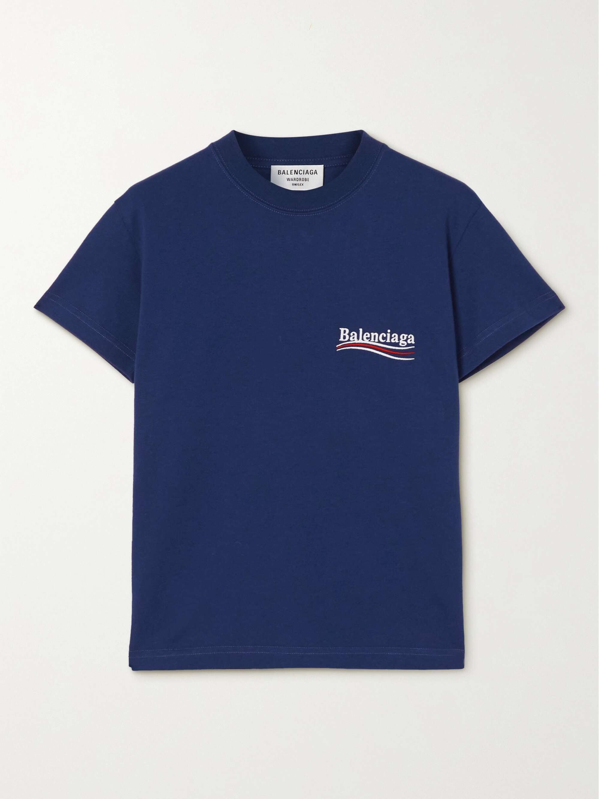 BALENCIAGA Embroidered cotton-jersey T-shirt | NET-A-PORTER