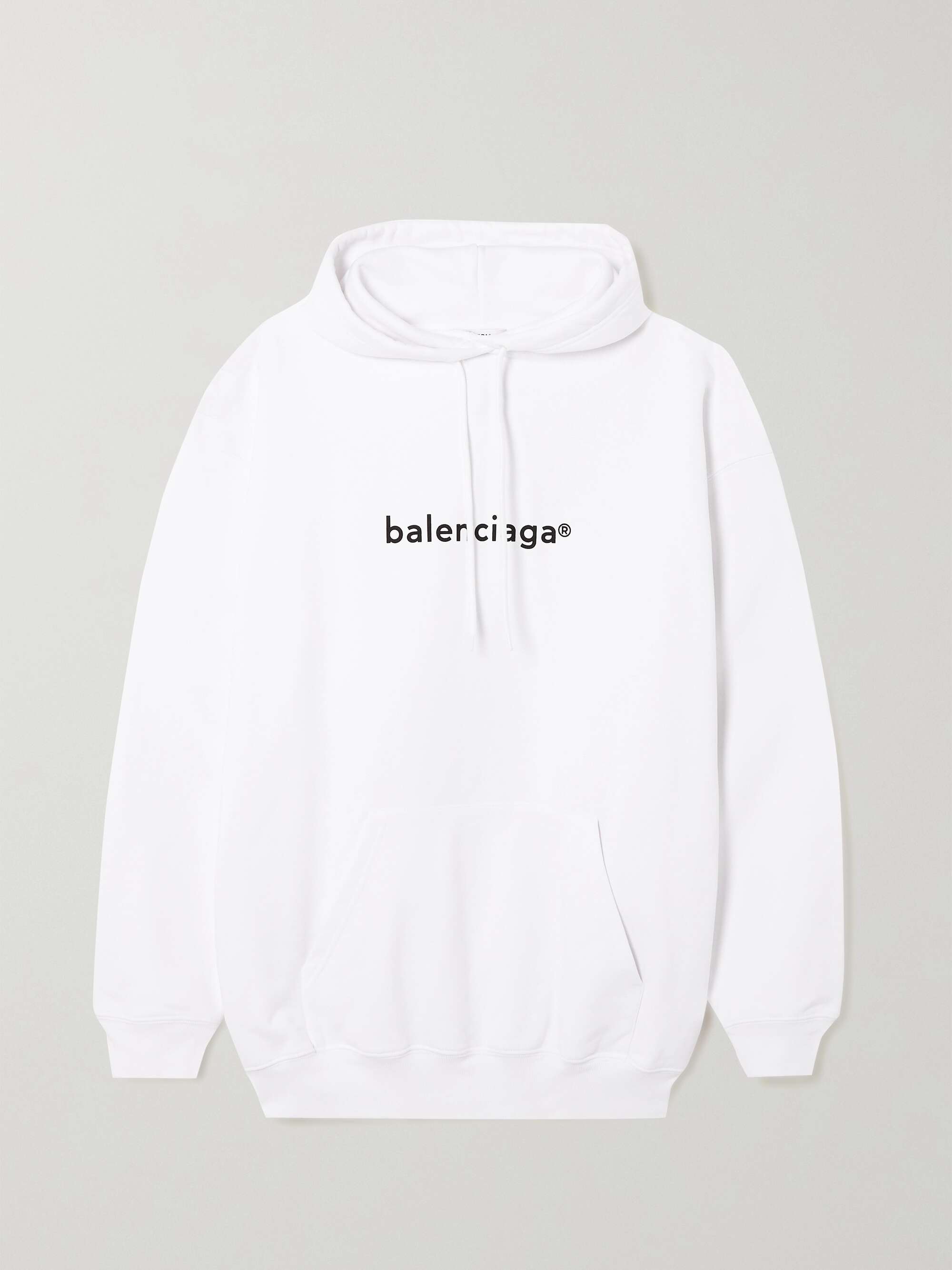 Balenciaga - Printed Cotton-Jersey Hoodie - White - S - Net A Porter