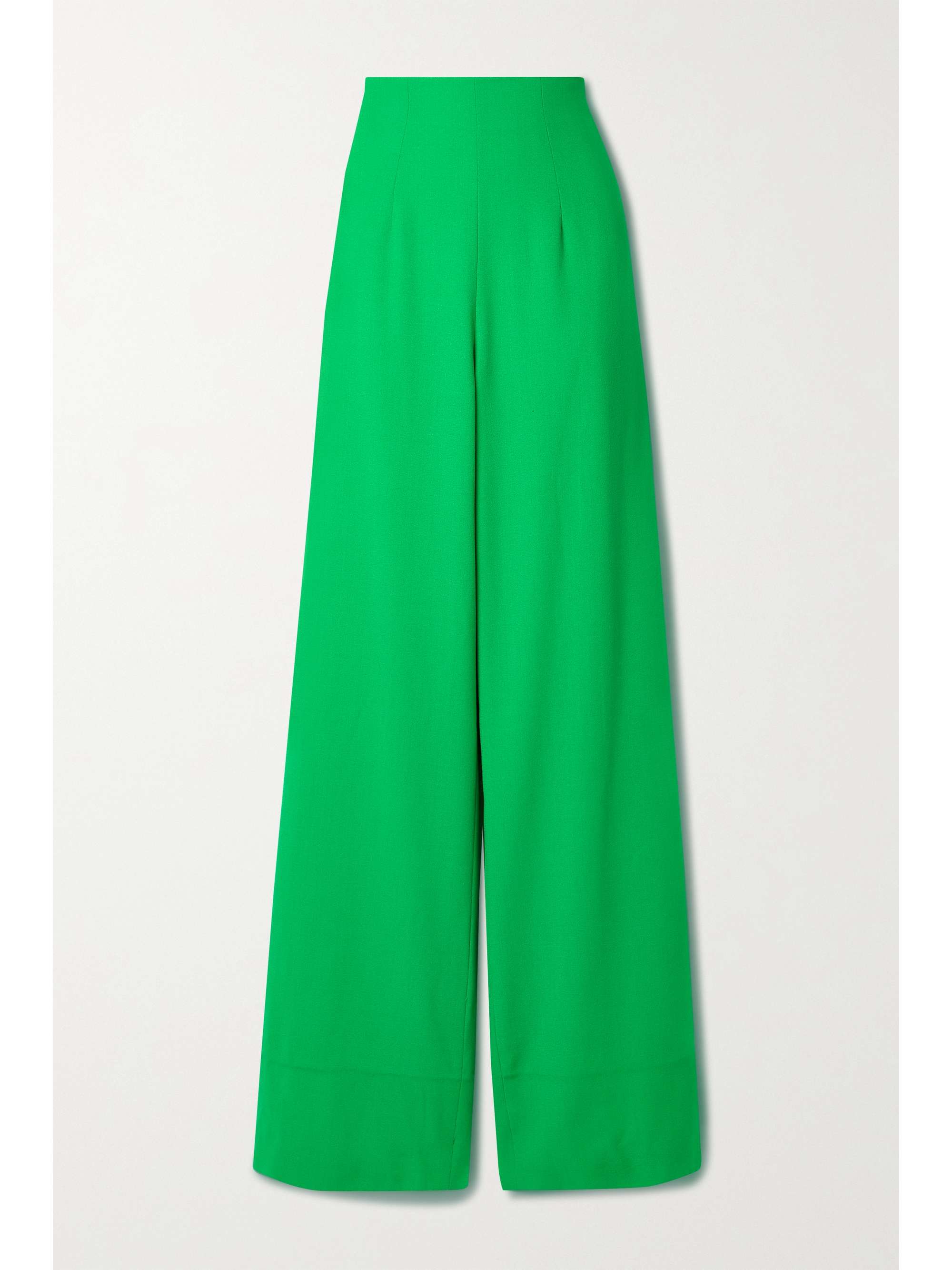 Green Stretch-wool crepe wide-leg pants 