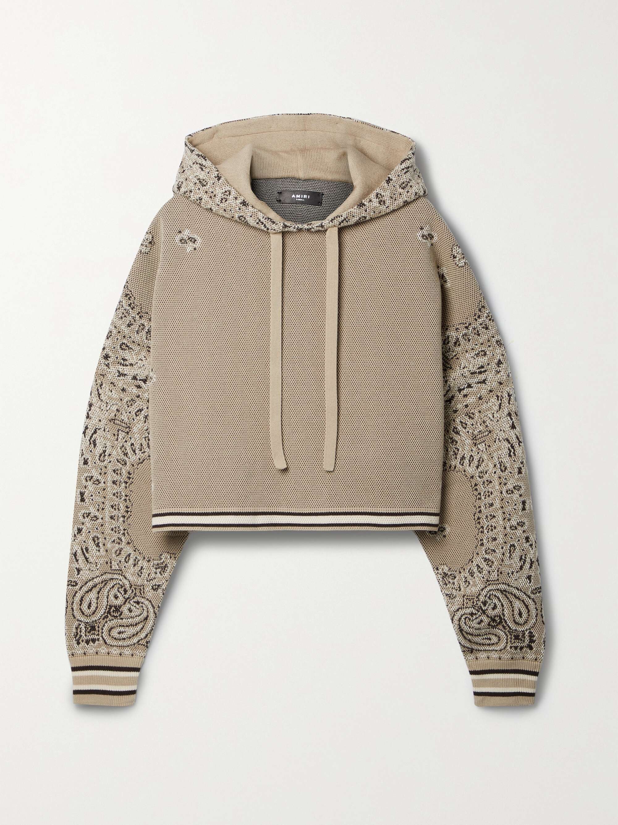 Beige Bandana oversized jacquard-knit 