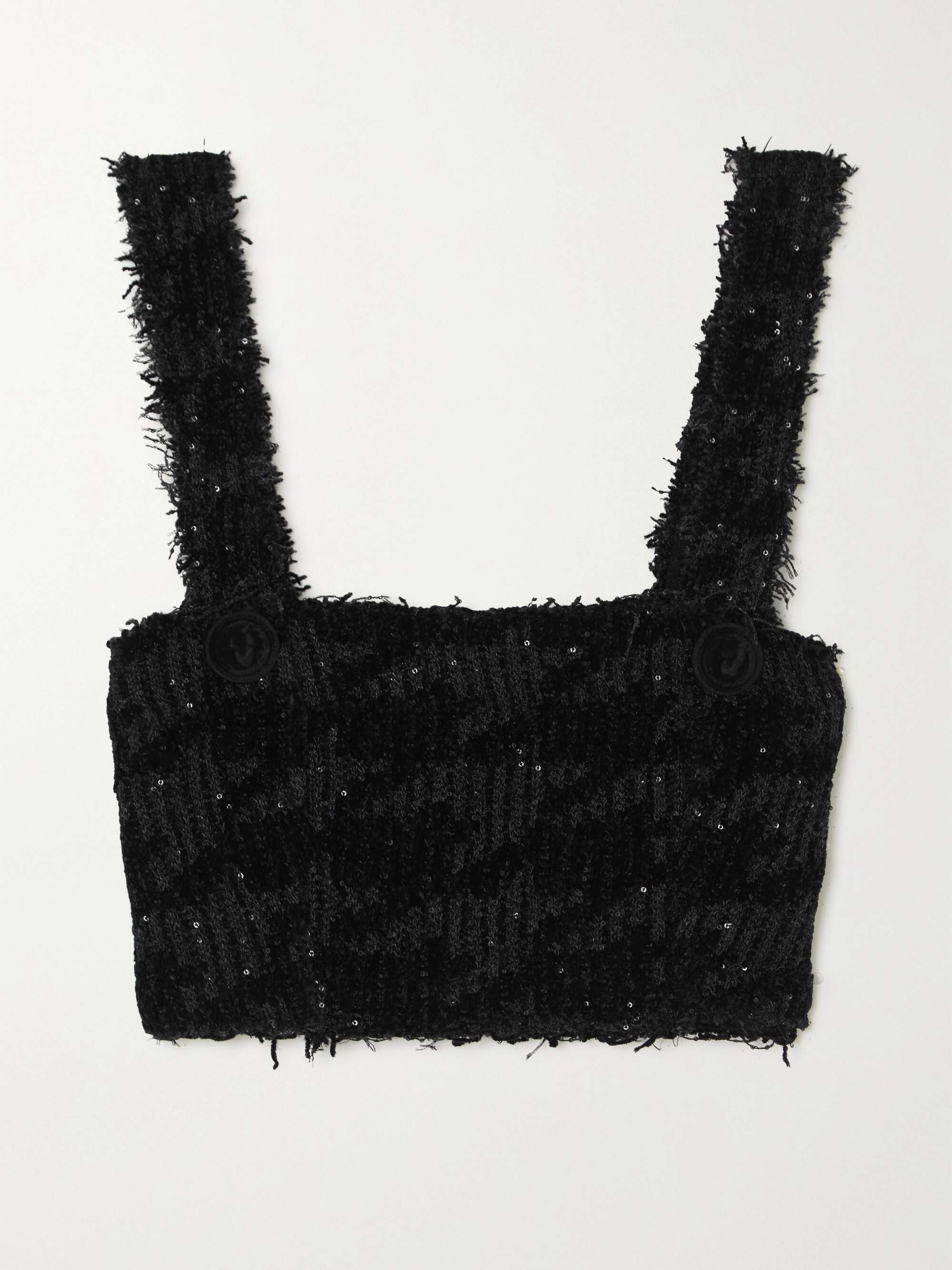 knit balmain logo crop top