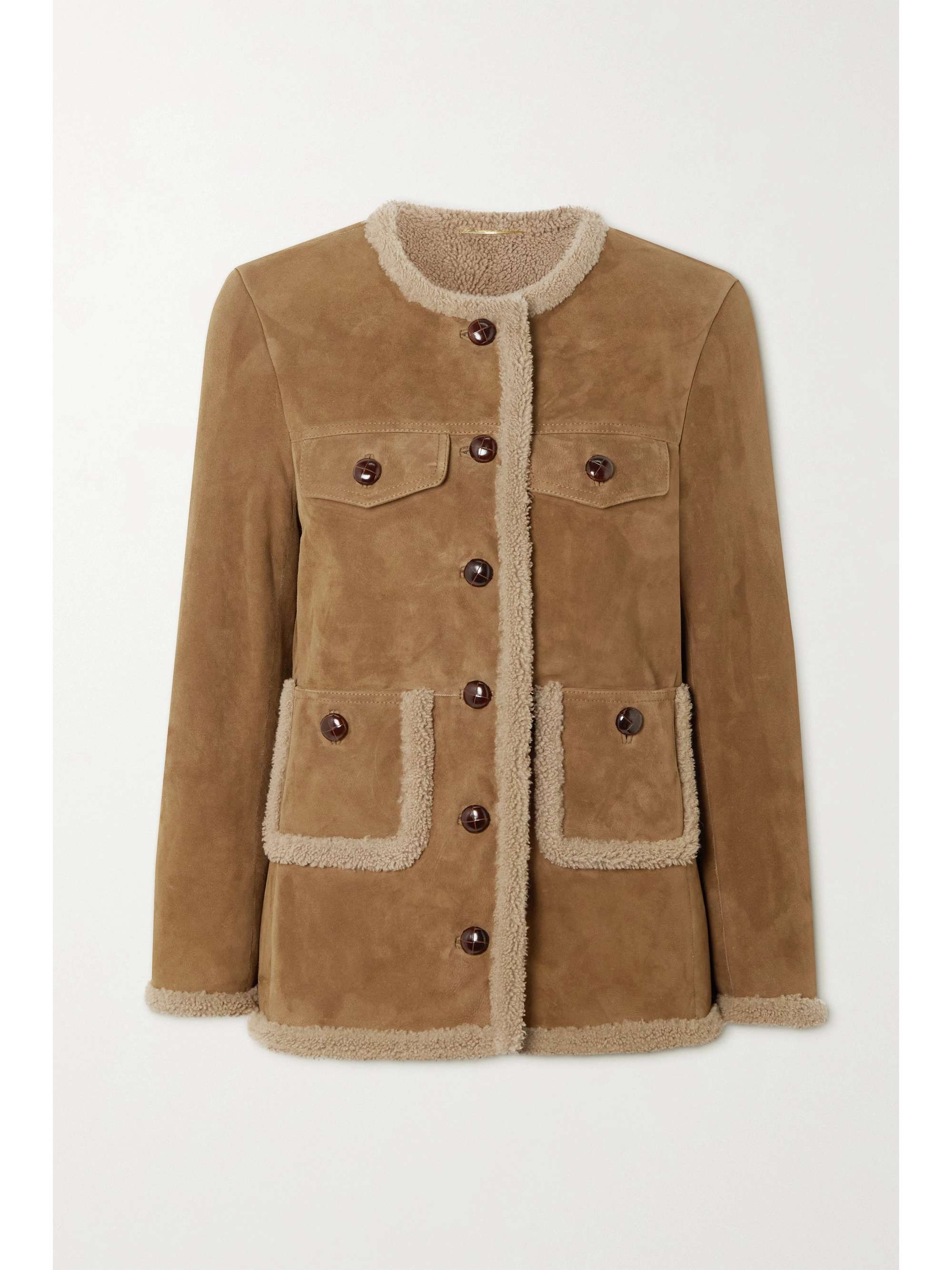 Brown Shearling jacket | SAINT LAURENT 