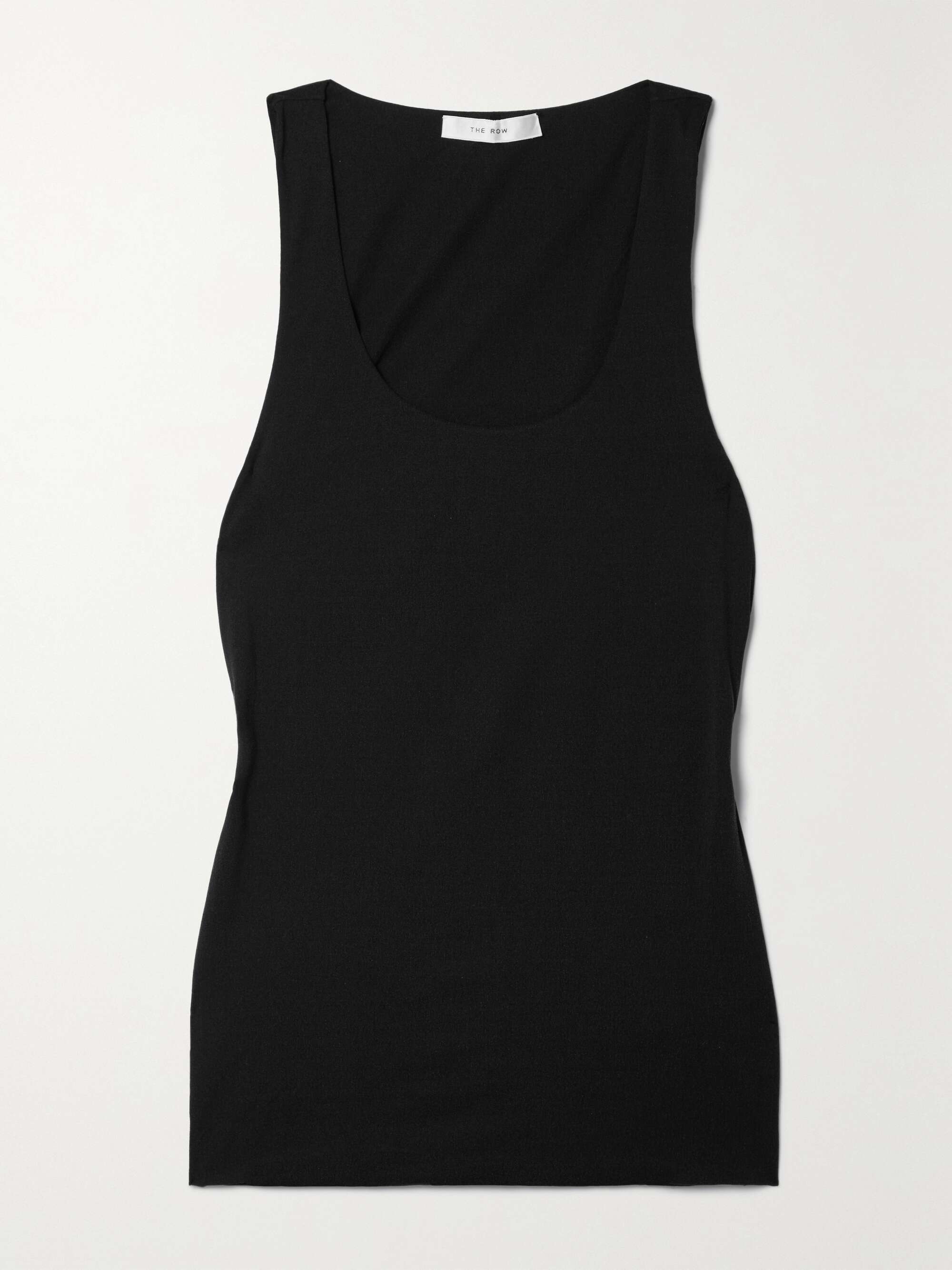 Black Fenya silk-blend jersey tank 