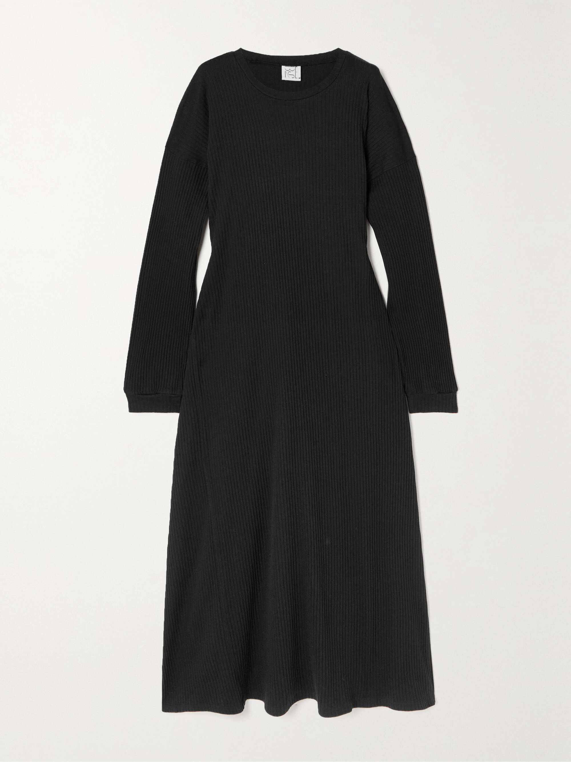BASERANGE Shaw ribbed organic cotton-fleece dress | NET-A-PORTER